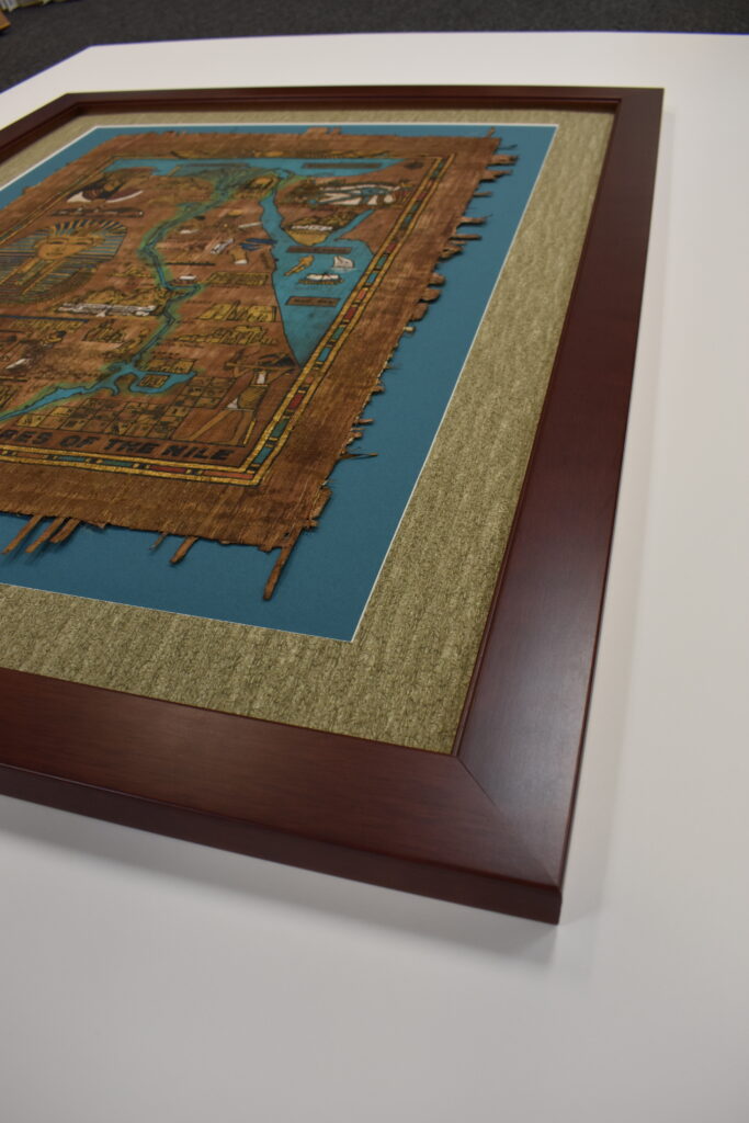 Wood frame fabric mat float art