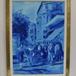 AMCI Blue canvas gold leaf frame